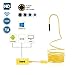 Produktbild WIFI Endoskop, Umiwe Halbsteife Wasserdichte 1200HD Wifi Endoskope-Inspektions Kamera 2.0 Megapixel CMOS-Schlange-Kamera mit 8 justierbaren LED-Lichtern für Android, IOS, Windows and PC System (Gelb-7m)