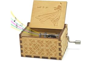 Nostalgish Music Boxes Hand Crank Wooden Musical Boxes Music Box - Unique Gift (Wood, Let it go)