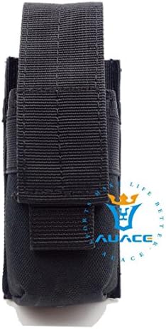 Multifunction Survival Gear Tactical Pouches Molle Pouches M5 Flashlight Pouch , Outdoor Camping Portable Tools Knife OC Spray Flashlight Pouch Holster BK