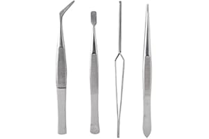 IDEEN MIT HERZ Set di 4 pinzette larghe, appuntite, angolate, pinzette a croce, pinzette speciali, ideali per artigianato, fai da te, hobby, casa, scrapbooking, arte, modellismo, ecc.