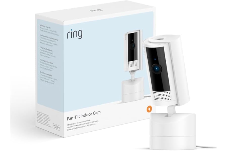 Ring Pan-Tilt Indoor Camera | Plug-In Pet Security Camera | 360° pan & 169° tilt coverage, Manual Privacy Cover, HD video, Two-Way Talk, Wi-Fi | 30-day free trial of Ring Subscription Plan