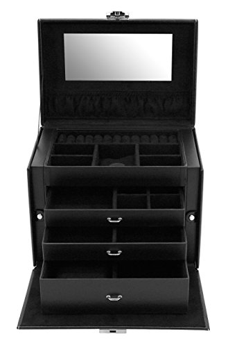 Friedrich|23 Damen-Schmuckkasten London Leder schwarz – 26103-2 - 4