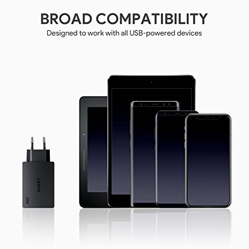 AUKEY Chargeur Secteur USB 3 Ports 30W 6A Chargeur Mural pour iPhone X 8 8 Plus  iPad Air Pro  Samsung  HTC  LG  Nexus et les autres smartphones