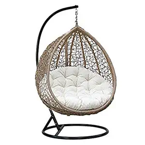 DRaX Outdoor/Indoor/Balcony/Garden/Patio/Hanging Swing Chair with Cushion & Hook/Color-Beige Color