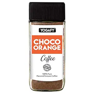 YOGAFY - CHOCO ORANGE Flavoured Coffee | Instant Coffee Powder | CHOCOLATE ORANGE Coffee - 50 g | Sugar Free - Smooth Rich Taste | 100% Pure Coffee( Glass Jar )- Instant Flavoured Coffee