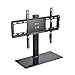 Produktbild TIMESETL 2-in-1 TV Standfuss Fernseher Standfuß, Fernsehtisch TV Ständer mit Standfuß Höhenverstellbar TV Halterung Plasma LCD LED Bildschirm Fernsehständer mit Hartglassockel für 32-55 Zoll Fernseher Max. VESA 600x400mm