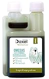 DOXEL SENIOR es un suplemento nutricional a base de aceite de camelina prensado en frío obtenido a partir de nuestras propias plantaciones y variedades exclusivas de semilla de camelina, junto con ingredientes antioxidantes y antinflamatorios de la oliva. DOXEL SENIOR proporciona a tu perro los ácidos grasos esenciales Omega 3 y 6 que necesita, así como vitamina E y compuestos bioactivos de la oliva (triterpenos). No contiene subproductos animales, ni cereales; sin colorantes ni conservantes.