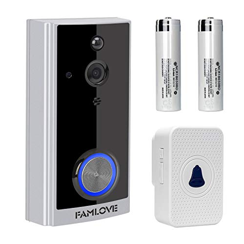 Preisvergleich Produktbild Smart Home Video Türklingel Kamera Kabellos WLAN,720P HD Türklingeln Überwachungskamera batteriebetrieben Cloud-Speicher mit Türgong,IP66 Wasserdichte,2-Wege-Gespräch, Nachtsicht, Bewegungserkennung