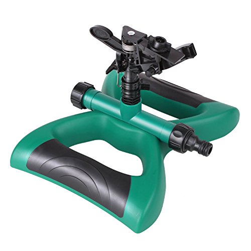 Preisvergleich Produktbild FIXKIT 360°rotierender Rasensprenger, Sprinkler Bewässerungs-Sprüher mit Gegengewicht, geeignet für Rasen, Hof, Garten, Sprühabstand 8 bis 10 meter