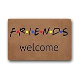 40 X 60 X 0,4 x Eureya Friends Welcome Puerta esteras Felpudo Interior/Exterior baño salón Cocina Alfombra decoración del hogar 40 x 60 cm