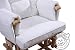WHITE SUPREMO BAMBINO FABRIC NURSING / GLIDING / ROCKING / FEEDING / MATERNITY / GLIDER CHAIR (with Free Footstool)