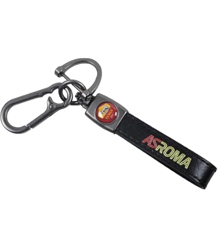 Llavero Amarillo Y Rojo AS Roma - Accesorio Fútbol Tela Bordada Para Mochila O Sudadera