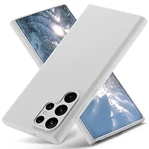 Varikke S22 Ultra Case Liquid Silicone, Skin Touch Galaxy S22 Ultra Case Silicone Gel Rubber with Soft Microfiber Lining, Slim Full Camera Protection Shockproof Phone Case for Samsung S22 Ultra, White