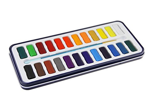 MoonLove Wasserfarben Aquarellset Aquarell-Malkasten Aquarellfarben Farbkasten 24 Farben - 4