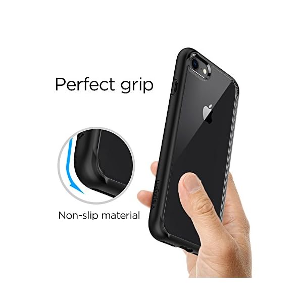 Spigen® [Ultra Hybrid 2 Kompatibel mit iPhone 8/7 Hülle, Einteilige Transparent Schutzhülle für Apple iPhone 7 iPhone 8 Case Black (042CS20926) – Bild 3