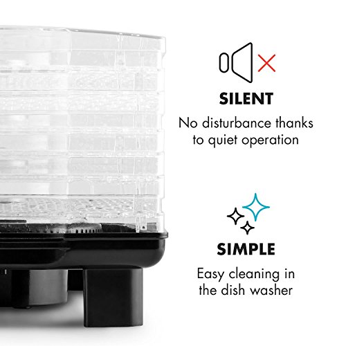 Klarstein Bananarama Dörrgerät Dörrautomat (6 Etagen, 550 Watt, einstellbare Temperatur, LCD-Display, mit Timer programmierbar, inkl. feinmaschiger Zusatzauflage) schwarz - 8