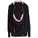 Produktbild Swallowuk Kapuzenpullover 2 in1 Babytrage Frauen Pullover Mommy Kangaroo Langarmshirts Tragejacke Mutterschaft Schwangere Tops Sweatshirt (XXL, Schwarz)
