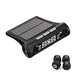 YTBLF Solar-Reifendruckkontrolle eingebaut/extern Hochpräzises, drahtloses Reifendrucküberwachungssystem LCD-Digitalanzeige-Sensor,External