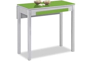 ASTIMESA Mesa de Cocina, Metal, Verde, 80x40cm-extendida 80x60 cms