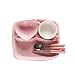 Produktbild AN-LKYIQI Kindergeschirr Getrennte Tisch Keramik Multi-Grid 10-Zoll Home Dessert Platte Pure Farbe Dinner Menu , Pink