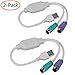 Produktbild Boomder Handy-Adapter PS2 Tastatur Maus zu USB Konverter Adapterkabel für Laptop PC Computer 2-Pack Linie Laden