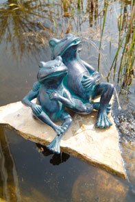 Wasserspeier 2 Frösche - Ø9-13 mm - H22 cm