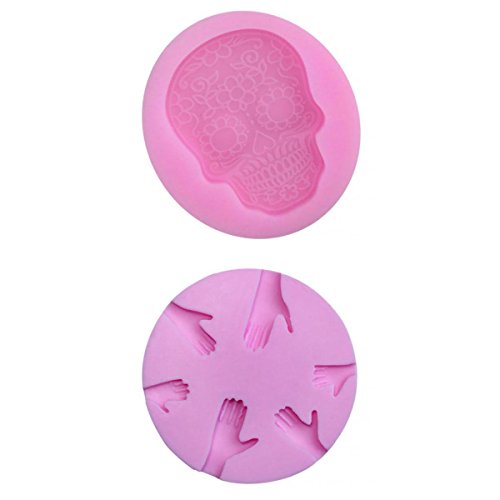 Gazechimp 2pcs Horror Muster Silikon Muffinform Muffin Form Muffinförmchen Kuchen Dessert Cup Cake Pudding Gelee Mini-Cupcake Formenset Kuchenformen Cupcake Form