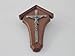 Produktbild Zinn Kruzifix Wandbrett Eiche 14,5 x 23,5 cm Kreuz Wandkreuz Holzkreuz