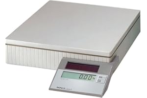 MAUL balance solaire pour colis MAULparcel S | Balance de precision stable jusqu'à 50kg | Grande surface de pesage 30x30cm | Balance avec panneau solaire pour un fonctionnement sans pile | Gris