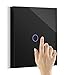 Produktbild Touch Dimmer Lichtschalter Elektronischer Mit LED-Anzeige Schwarz Glas 1 Fach Wechselschaltung