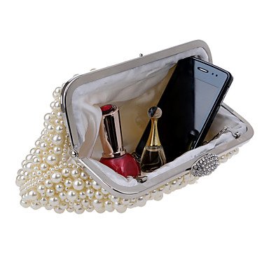 Woman Fashion Luxus Hochwertige Imitation Pearl Diamonds Abend Tasche Champagne