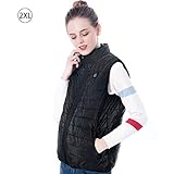 Heating Down Vest Single Control Single Open 5 Heating Zone Section Collar Warm Carbon Fiber 1 Piece of Outdoor Equipment Down Jacket USB Electric Heating Warm Down Jacket Charging (Black/Red)