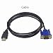 Produktbild HDMI zu VGA Kabel, 1,8 M HDMI Stecker zu VGA Stecker D-Sub M/M Stecker Kabel, HDMI auf VGA Einweg Übertragung 1080P, JSxhisxnuid (Schwarz)