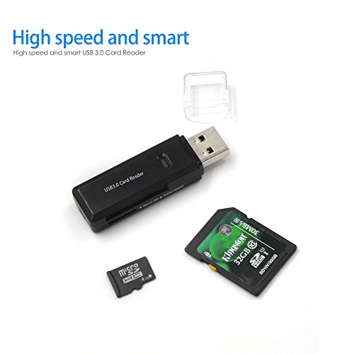 Kartenleser, 2-in-1 USB 3.0 Kartenleser Kartenlesegerät mit zwei TF/SD Kartenslots für SDHC/SDXC and microSDHC/microSDXC cards - 5