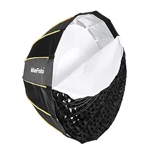 LED-?120cm Quick Set-up Folding Deep Parabolic Umbrella Softbox with Grid Carry Bag Diameter 120cm /47.2inch for Aputure 120D 120D II Bowens Mount Flash Light for Portrait Wedding Product