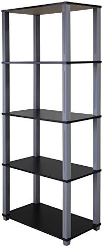 5 Tier Fancy Show Storage Stand Shelving Stackable Organiser Simple in Espresso
