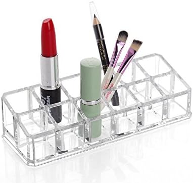 DJUNXYAN 12 Grids Transparent Acrylic Lipstick Holder