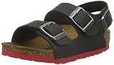 Anlass: Casual Birkenstock Unisex-Kinder Milano Birko-flor Sandalen, Schwarz (Desert Soil Black), 33 EU