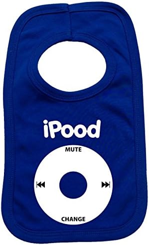 I POOD PULLOVER BABY BIBS – Doubled Layered - (Royal Blue) - 100% Cotton Baby pod ipood apple geek Toddler Perfect Gear Clothing Boy Girl Mum Dad Mummy Daddy Grow Gift Custom Present Birthday Christening play toy Cute – Machine Washable– by Fonfella