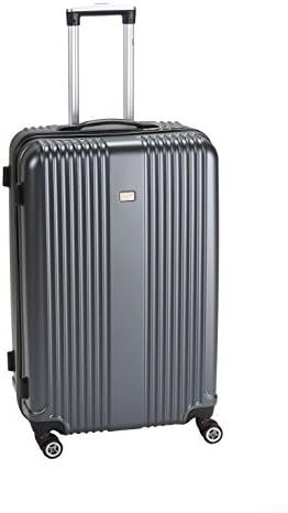 Pure Sensation Hard Suitcase Trolley, Durable Pet/4 Wheels/TSA Combination Lock, grey, Large