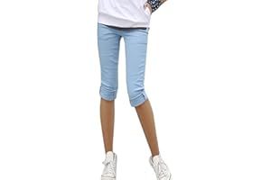 ORANDESIGNE Donna Capri-Pantaloni Casuale Pantaloncini Basic 3/4 Leggings Pinocchietto Sport Bermuda Jeans Elastici