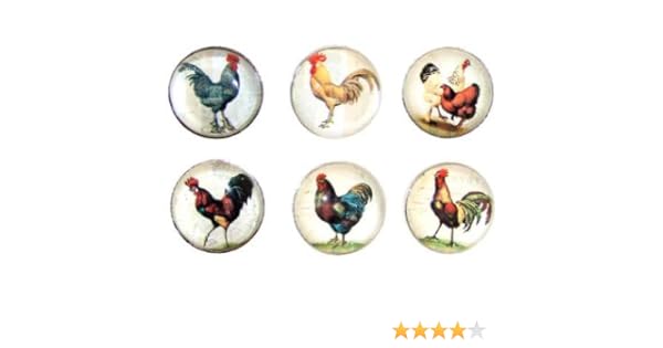 Glass Cockerel Chicken Drawer Cupboard Cabinet Door Knob Pull