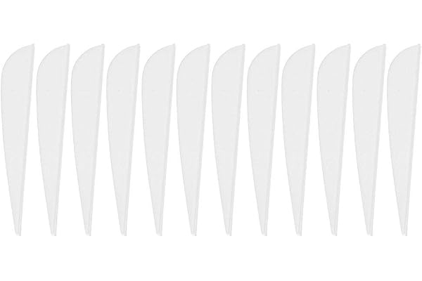 Alomejor 12 pcs flèche Plume 3 Pouces Bricolage flèche ramassage Accessoires pour la Chasse au tir à l'arc tir(Blanc)