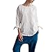 Produktbild Lucky mall Frauen Casual Kimono O-Neck Bluse, Kurz Geschnittene Ärmel für Damen, Oberteile aus Baumwolle und Leinen