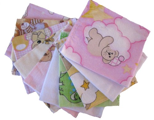 Baby mini Flannel Sheets 40/35 cm -10 Pack Washing cloths for a GIRL