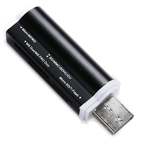RotSale® 1x Schwarz Kartenleser Karten Leser Cardreader Speicherkartenleser für Micro SD MMC Card SDHC TF MS (M2) USB Reader Adapter - 2
