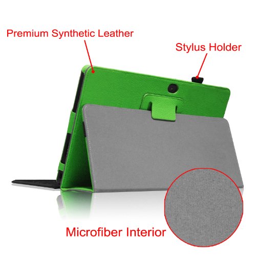[Eckenschutz] Fintie Microsoft Surface Pro / Pro 2 Hülle Case – Hochwertige Kunstleder Slim Fit Stand Cover Tasche Schutzhülle Etui mit Stylus-Halterung für Microsoft Surface Pro / Pro 2 10.6″ Zoll Tablet, Grün - 6