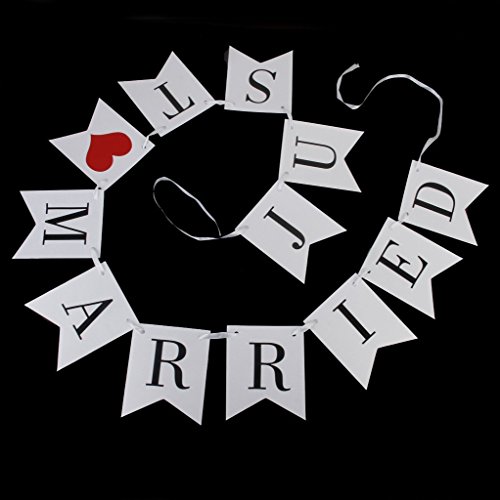Just Married Hochzeit Braut Westlichen Parteidekoration für Auto Bunting Girlande Banner - 3
