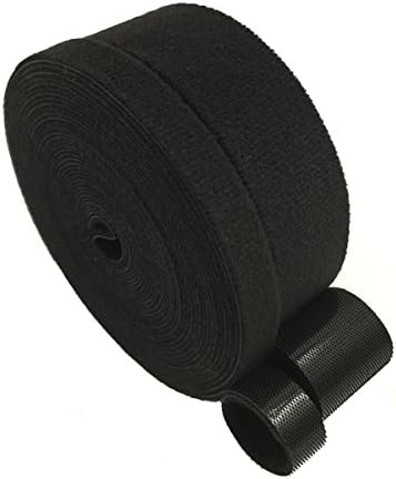 10m Hook and Loop Tape, Black, Fastening Straps (30mm x 5m and 12mmx 5m, Pack of 2 Rolls)