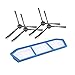 Produktbild Seitenbürste Filter Sieb Rollenbürste für Ilife A4 A4S A6 Roboter Kehrmaschine - Staubsaugroboter Ersatzset Passend - 2 Seitenbürste + 1 Filter